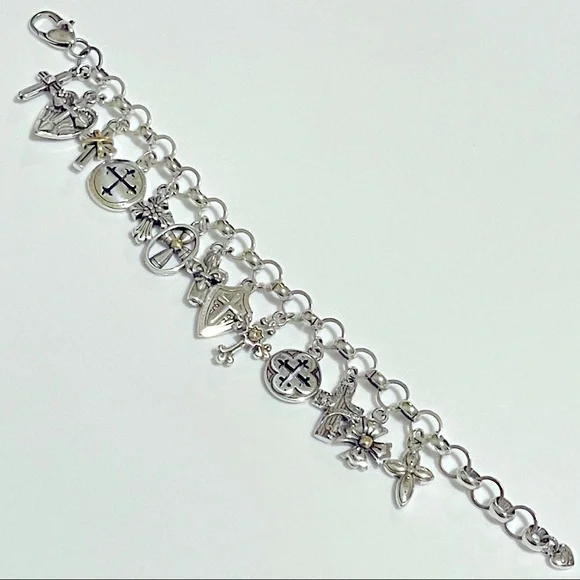 RETIRED Brighton Sanctum 13 Cross Charm Bracelet - Picture 2 of 3